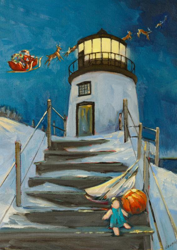 Rockport artist creates Owls Head Lighthouse Christmas cards to benefit